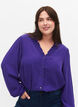 Langärmlige Bluse aus Viskose, Heliotrope, Model image number 2