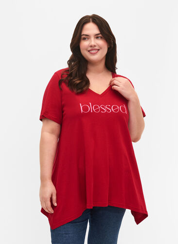 T-Shirt aus Baumwolle mit kurzen Ärmeln, Barbados Cherry BLES, Model image number 0
