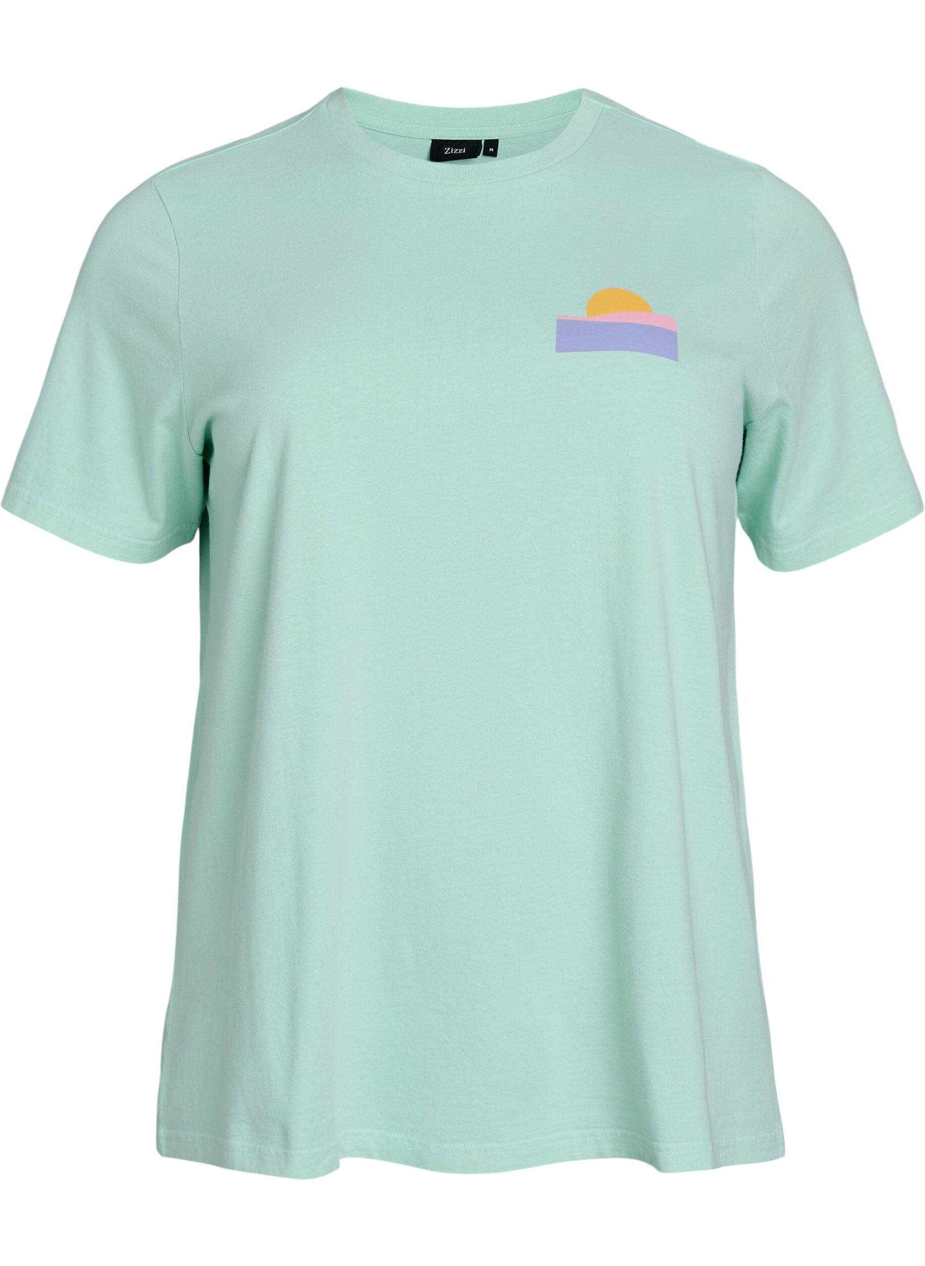 Zizzi T-Shirt aus Bio-Baumwolle mit R&uuml;ckenprint, Gr&uuml;n, Packshot image number 0