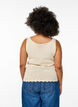 Ärmelloses Stricktop mit Muschelkante, Sandshell, Model image number 1