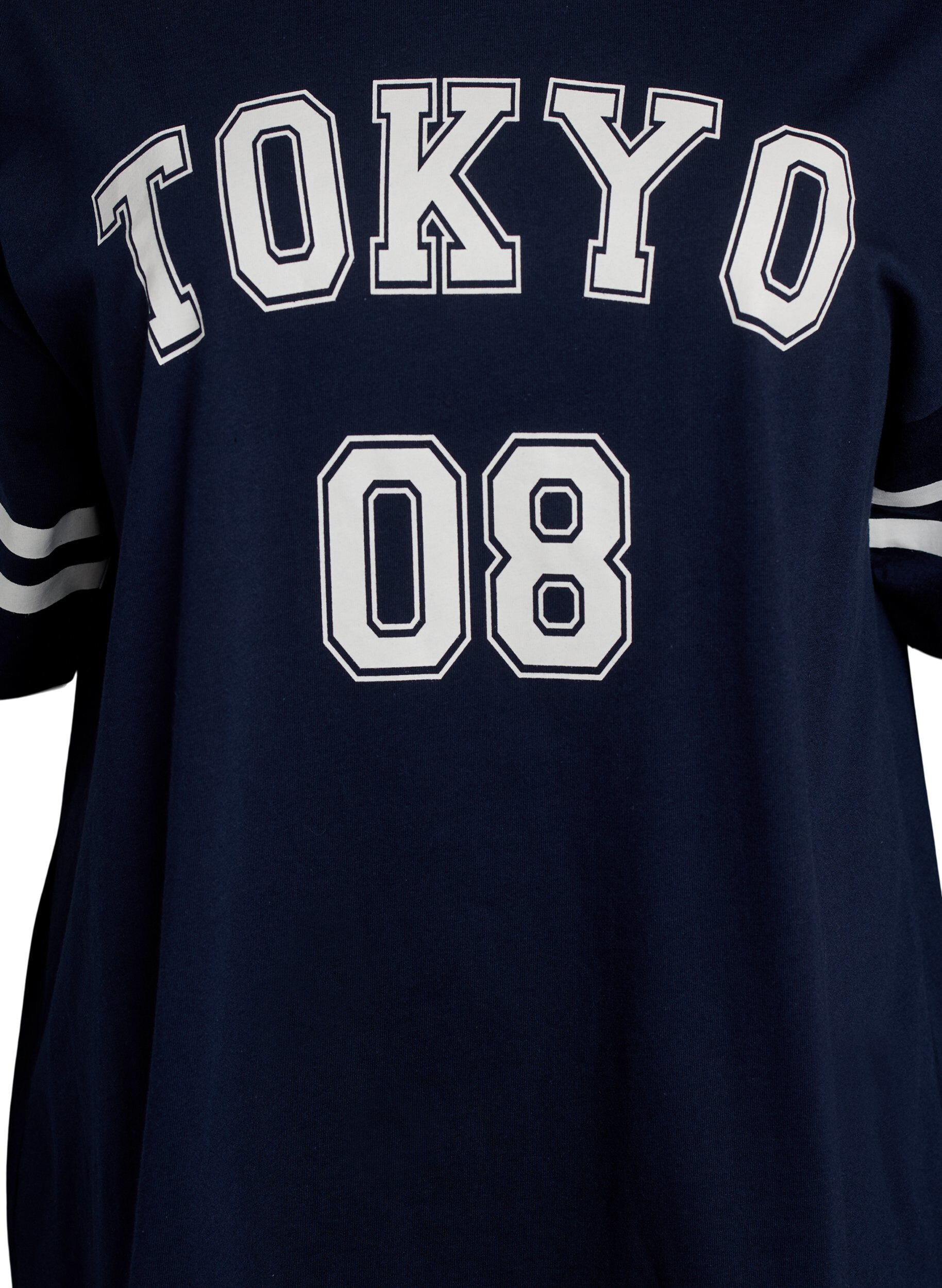 Zizzi Sportliches Oversize-College-T-Shirt, Blau, Packshot image number 2