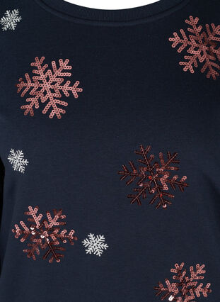 Weihnachts-Sweatshirt, Night Sky Snow, Packshot image number 2