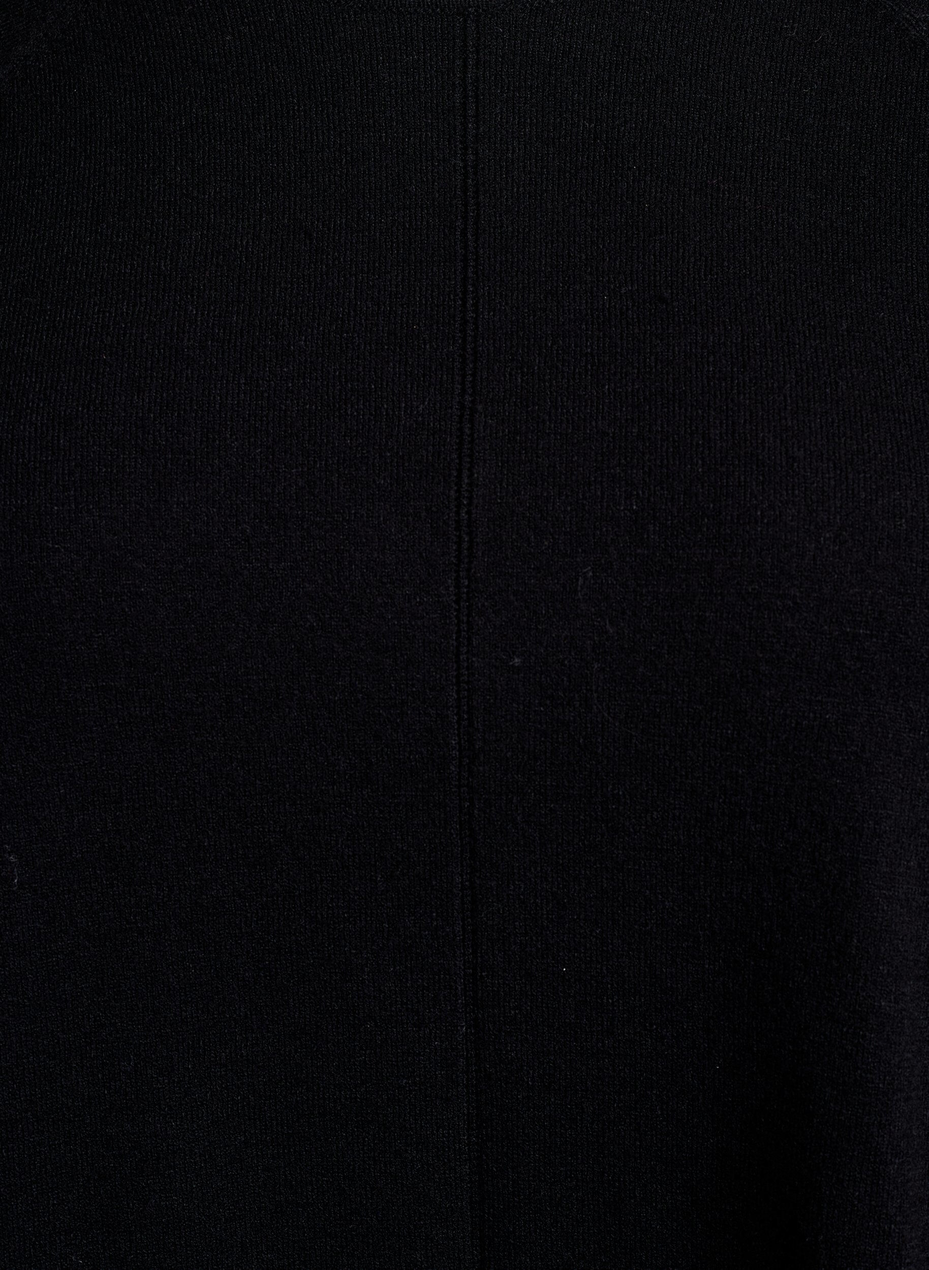 Zizzi Strickbluse mit Rundhalsausschnitt und Strickmuster, Schwarz, Packshot image number 2