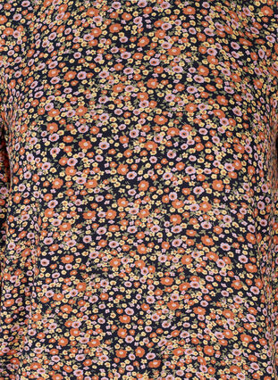 Bedruckte Bluse mit Smock und 3/4-Ärmeln, Ditsy Flower AOP, Packshot image number 2