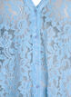 Kurz&auml;rmelige Spitzenbluse mit V-Ausschnitt, Blau, Packshot image number 2
