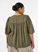 Bluse aus Viskose mit Biesen und Ballon&auml;rmeln, Gr&uuml;n, Model image number 2