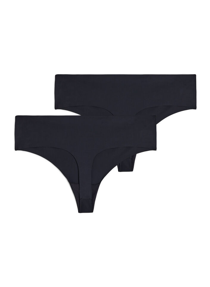 2er-Pack invisible G-String , Schwarz, Packshot