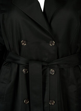 Kurzer Trenchcoat mit Gürtel, Black, Packshot image number 2