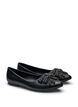 Extra-Weite - Ballerina mit Schleife und Strasssteinen, Schwarz, Packshot image number 1