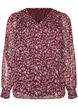 Bluse mit gebl&uuml;mtem Print und Glitzerfaden, Rot, Packshot image number 0