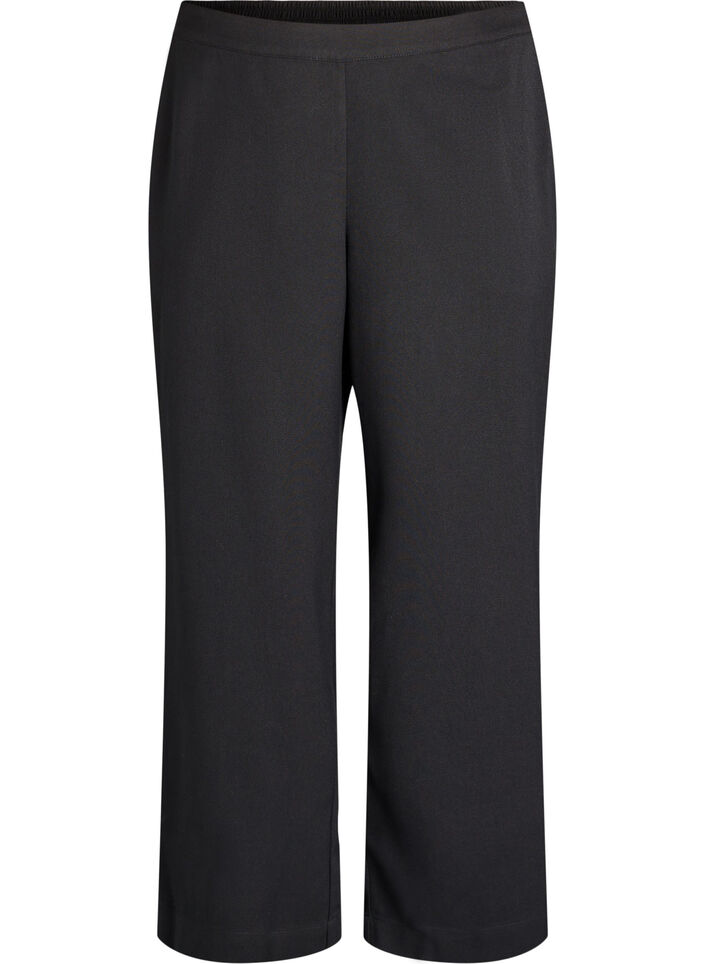 Weite Hose mit hoher Taille, Schwarz, Packshot image number 0