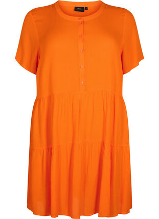 Kurzarm-Kleid aus Viskose mit A-Linie, Exuberance, Packshot image number 0