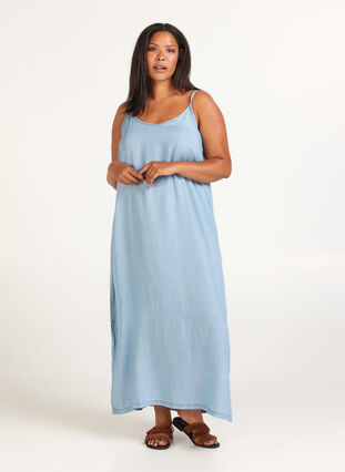 Kleid, Light blue denim, Model image number 0