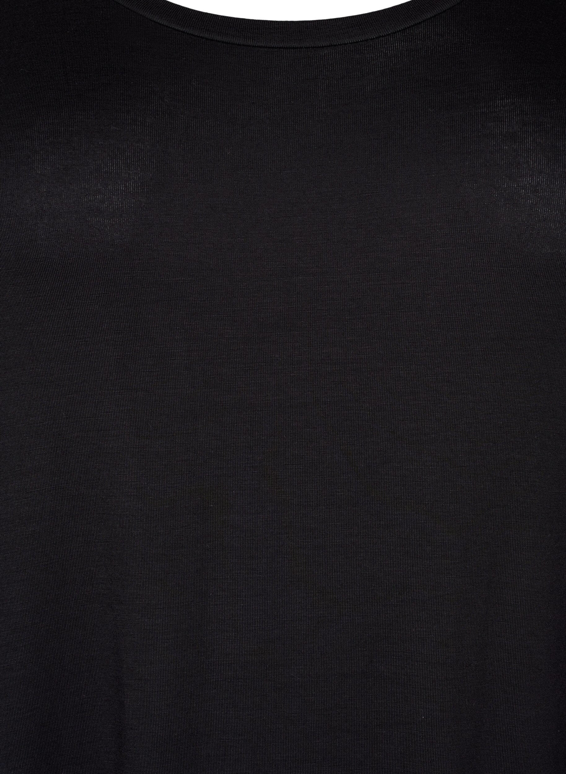 Zizzi Midikleid mit kurzen &Auml;rmeln aus Viskose, Black, Packshot image number 2