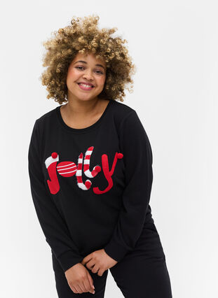Weihnachts-Sweatshirt, Black Jolly, Model image number 0