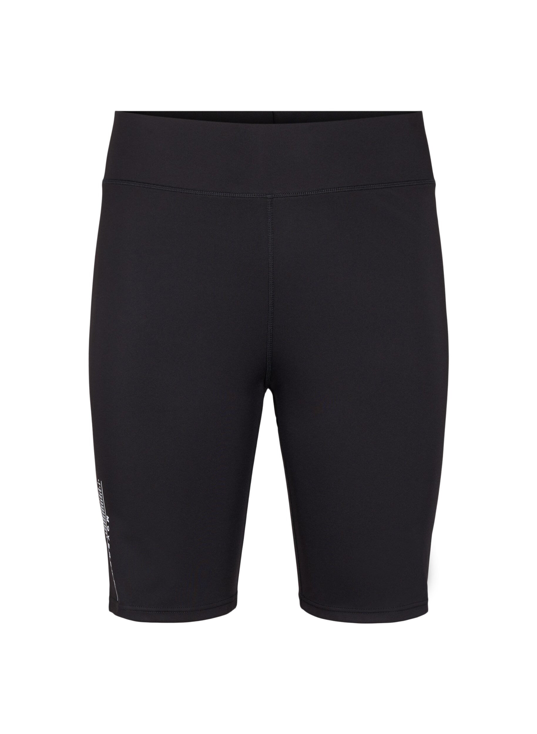 Zizzi Eng anliegende Trainingsshorts mit Logo, Black, Packshot image number 0