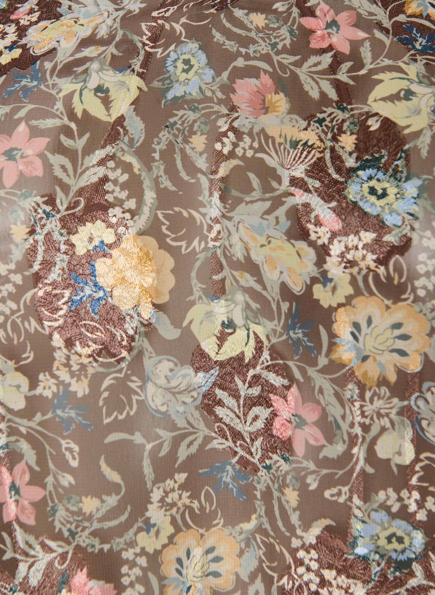 ZizziBluse mit Blumenmuster und Ballon&auml;rmeln, Braun, Packshot image number 2
