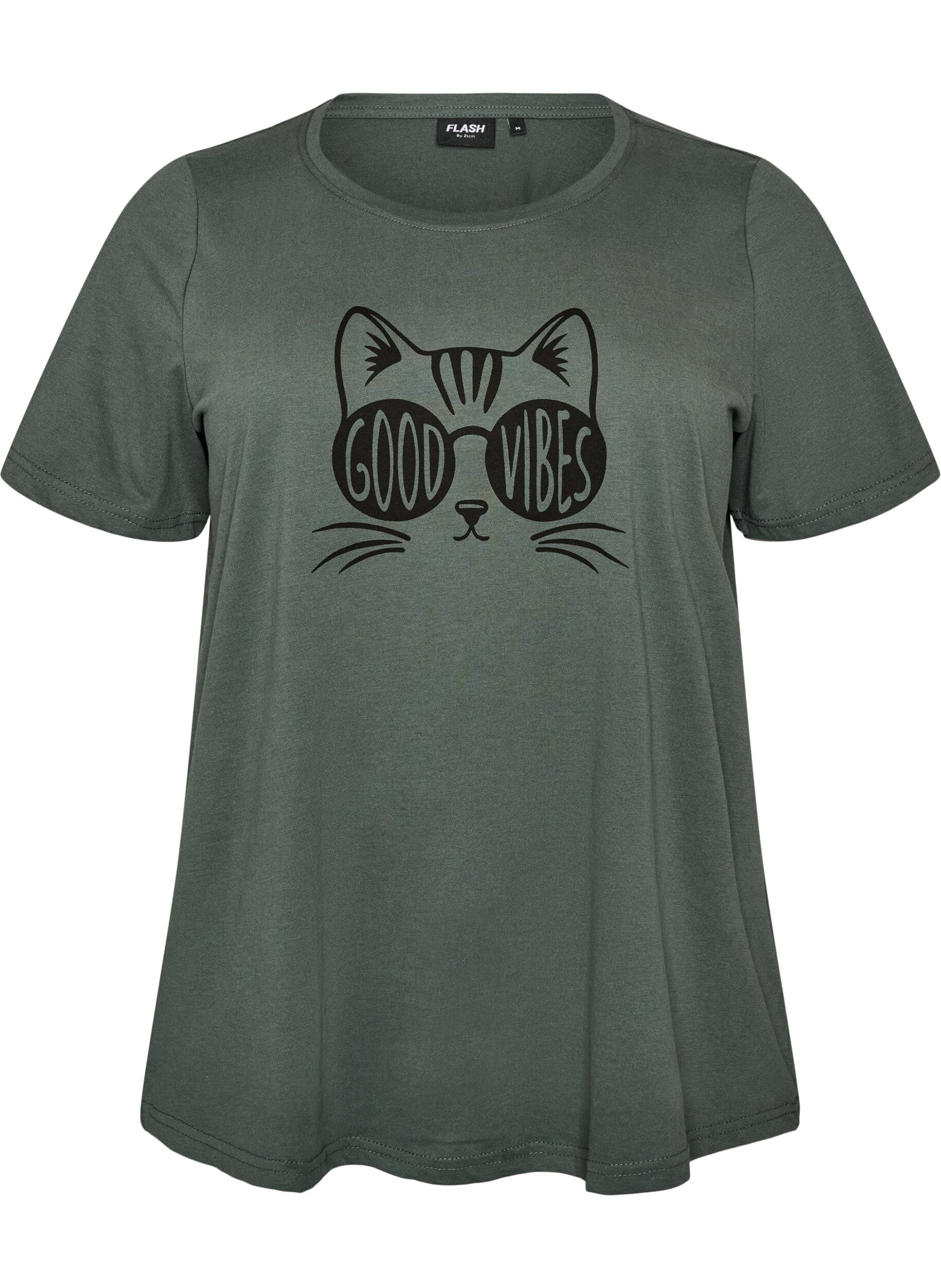 ZizziT-Shirt mit Print, Gr&uuml;n, Packshot image number 0