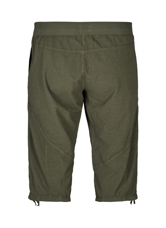 Capri-Hose aus Baumwolle, Gr&uuml;n, Packshot image number 1