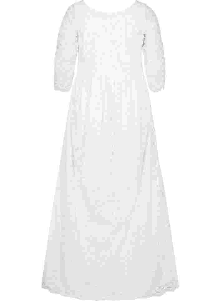 Brautkleid mit Spitze und 3/4-Ärmeln, Star White, Packshot image number 1