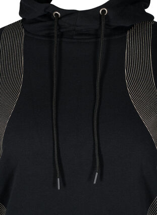 Sweatshirt mit Kapuze und Print, Black, Packshot image number 2
