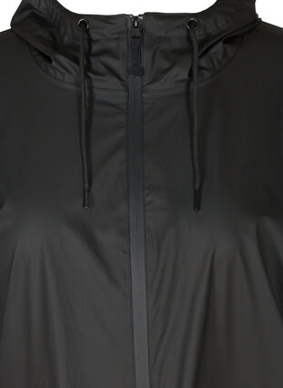 Regenjacke mit Reißverschluss und Kapuze, Black, Packshot image number 2