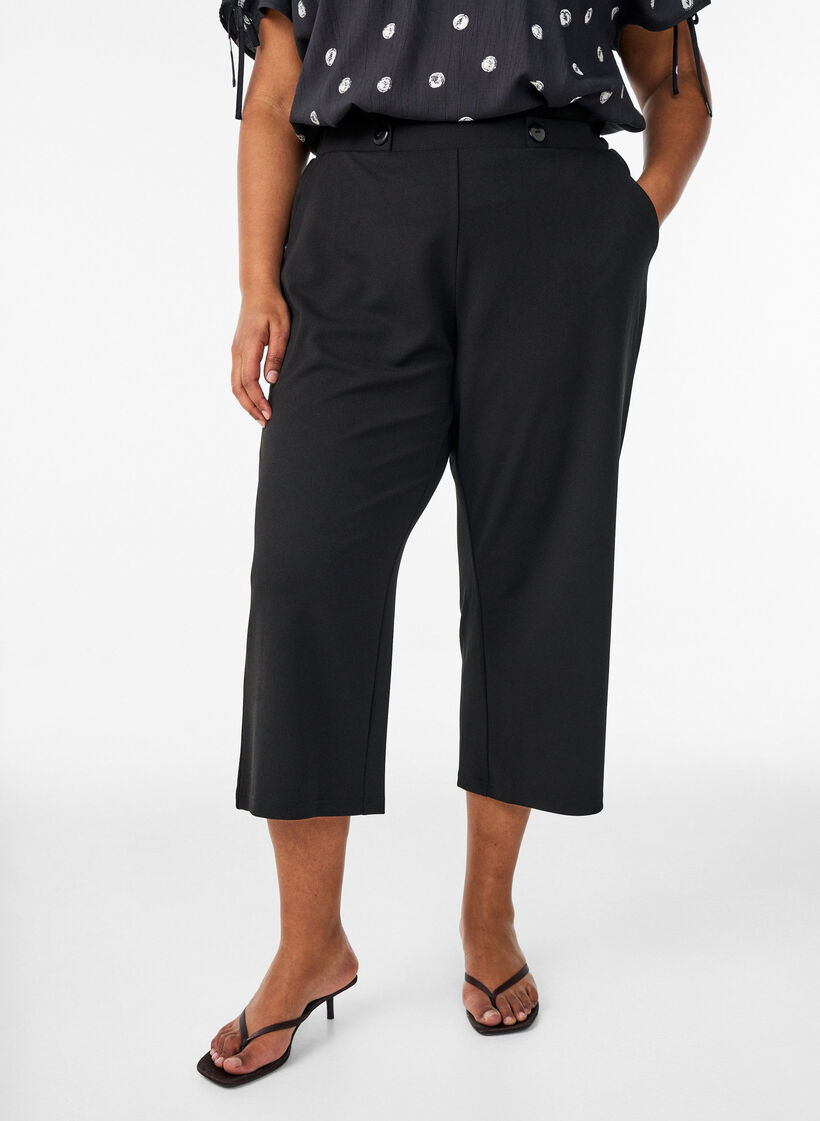 7/8 Hose mit lockerer Passform, Schwarz, Model image number 0