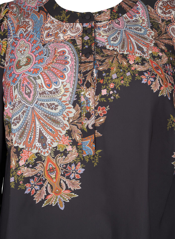 Midikleid mit Paisley-Print, Black Paisley, Packshot image number 2