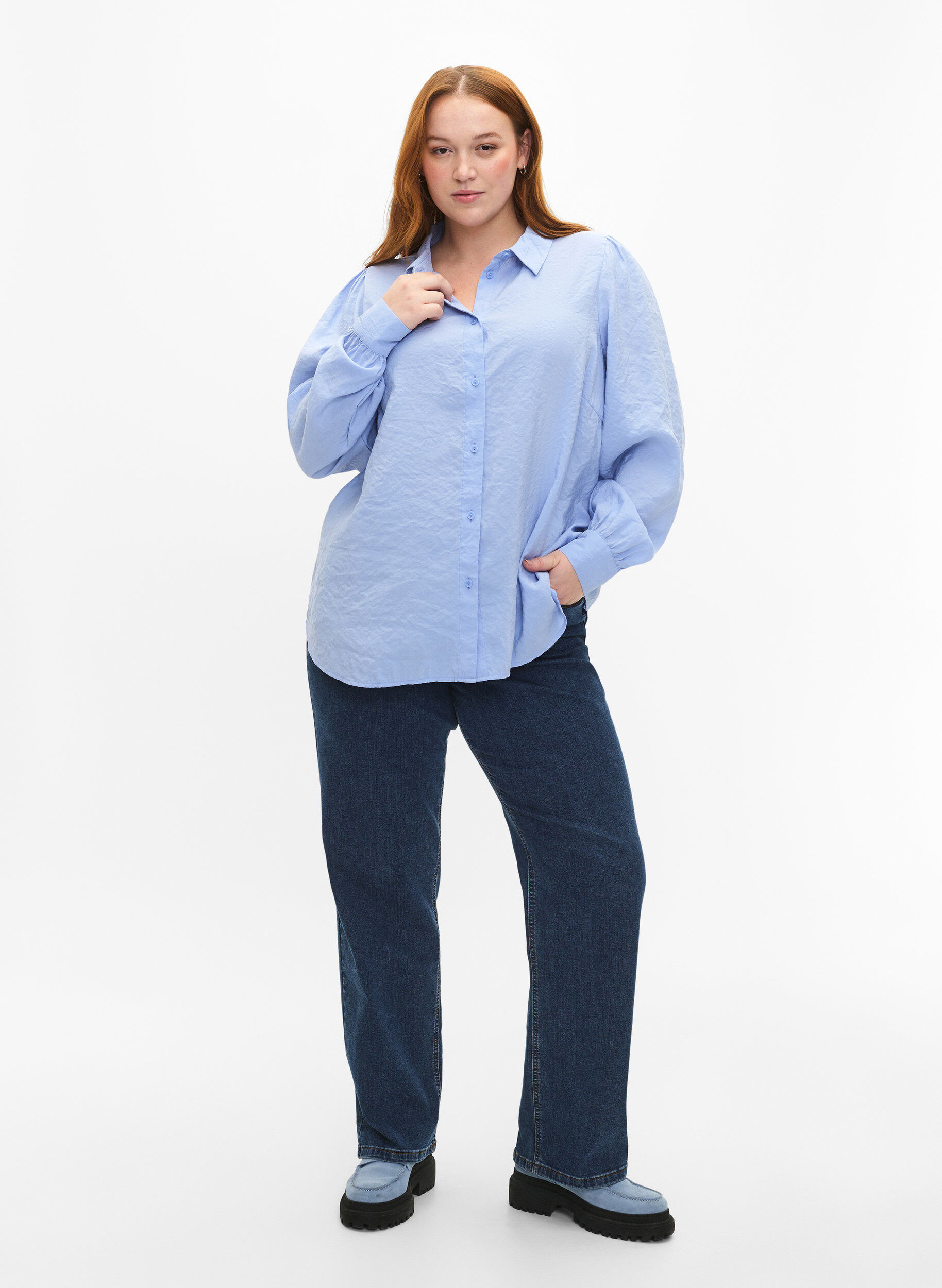 Zizzi Bluse aus TENCEL&trade; Modal, Serenity, Model image number 2