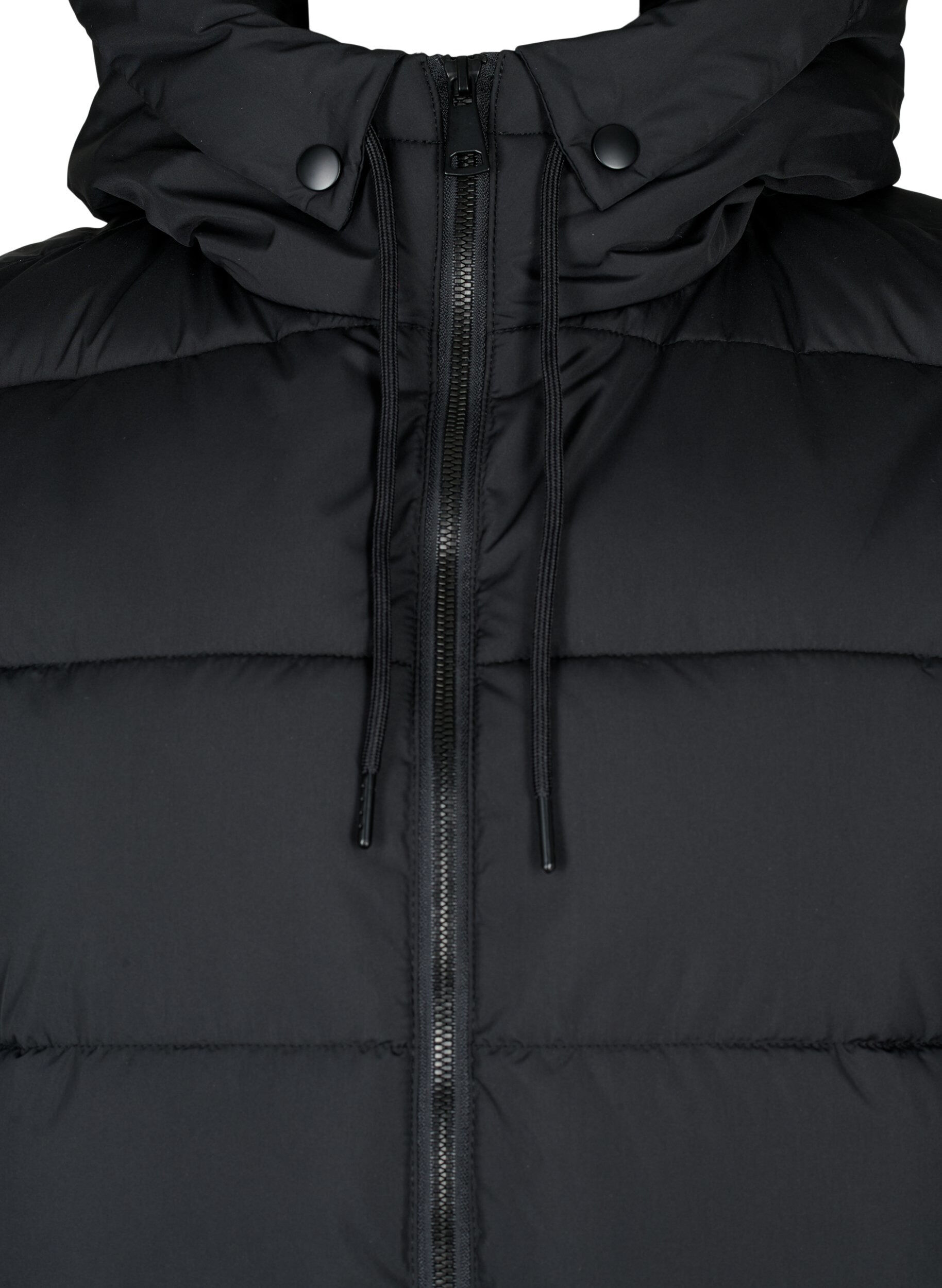 ZizziLanger Weste mit Kapuze und Taschen, Schwarz, Packshot image number 2