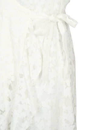 Wickelkleid mit Spitze und kurzen Ärmeln, Bright White, Packshot image number 3