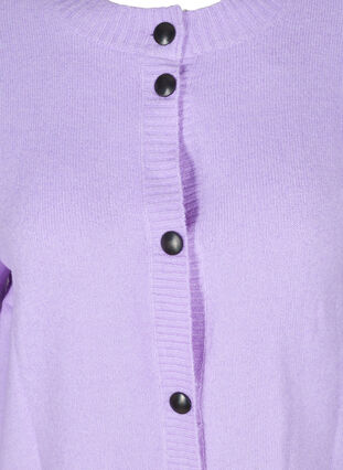 Kurzer Strickcardigan mit kontrastvollen Knöpfen, Purple Rose Mel., Packshot image number 2