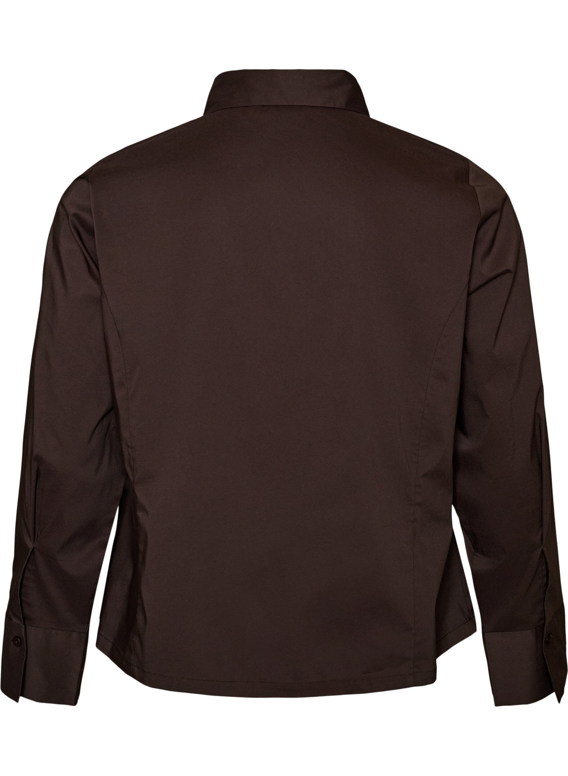 ZizziKurzes Shirt mit Zwei-Wege-Rei&szlig;verschluss, Braun, Packshot image number 1