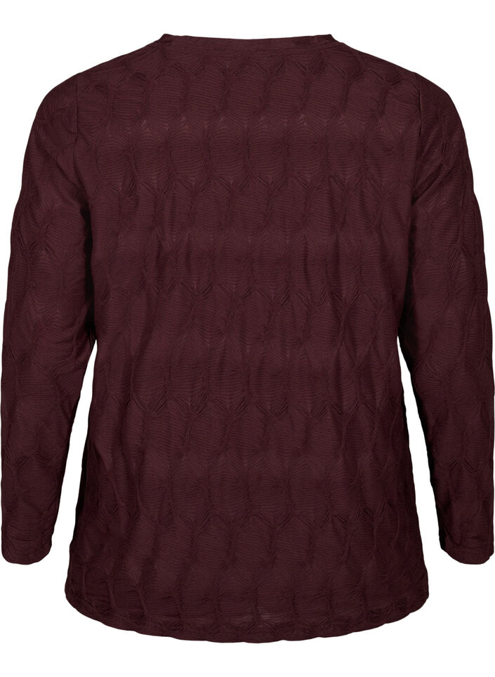 FLASH - Langärmlige Bluse mit Struktur, Fudge, Packshot image number 1