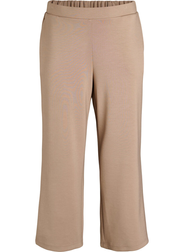 Hoch taillierte Loungehose mit geraden Beinen, Beige, Packshot image number 0