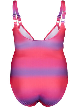 Bedruckter Badeanzug mit weicher Wattierung - Pink - Gr. 42-60 - Zizzi