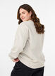 Sweatshirt mit Text auf der Vorderseite, Beige, Model image number 2