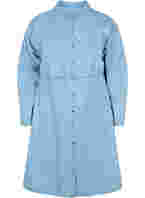 Denim-Kleid mit Knöpfen und langen Ärmeln, Light blue denim, Packshot