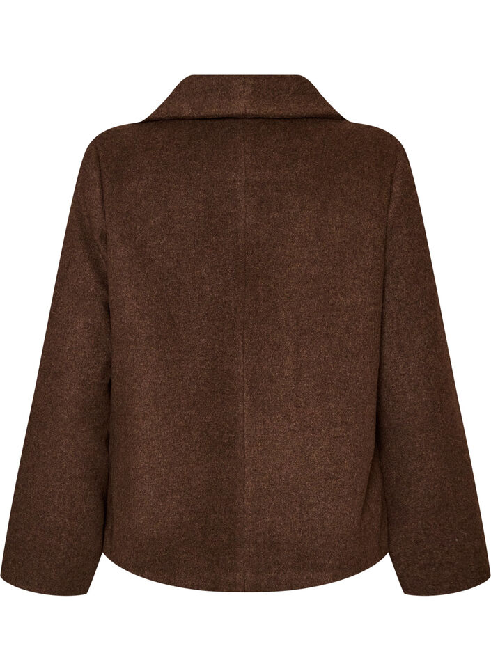 Kurze Jacke mit asymmetrischer Knopfleiste, Braun, Packshot image number 1