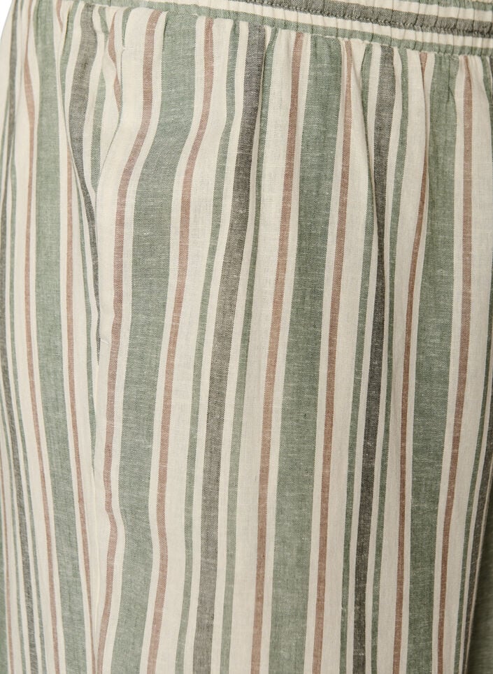 Hose aus Leinen und Viskose mit weitem Bein, Vanille, Packshot image number 2