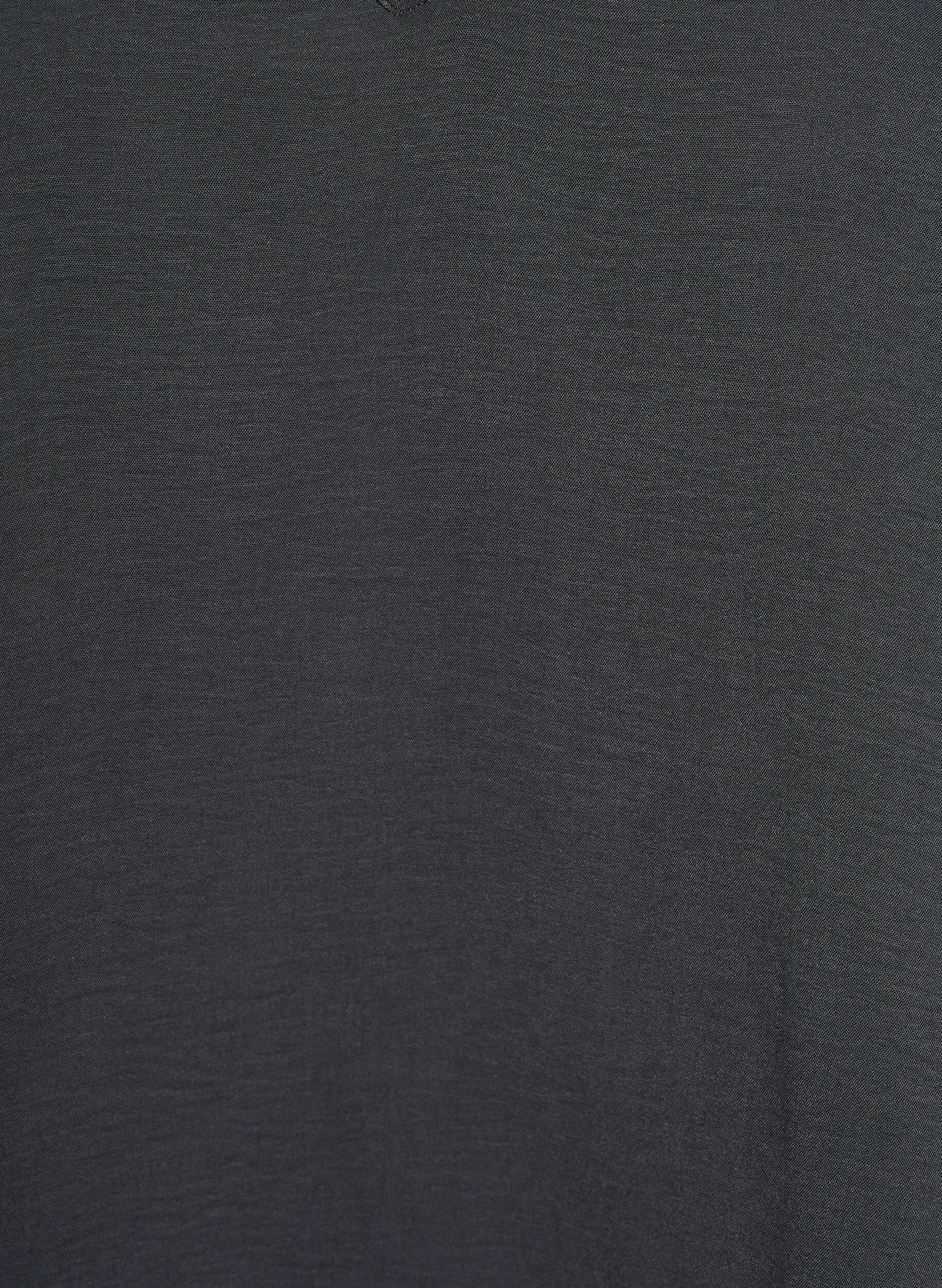 Zizzi Bluse mit Smockb&uuml;ndchen und V-Ausschnitt, Grau, Packshot image number 2