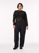 Meshbluse mit Blumenmuster, Schwarz, Model image number 1