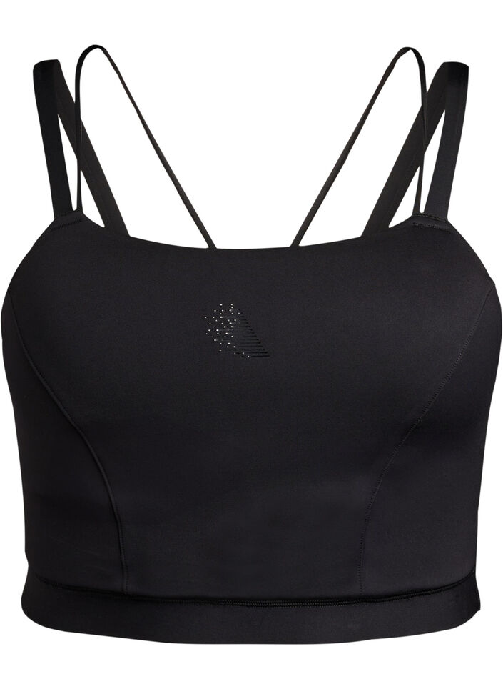 Sport-BH mit überkreuzten Rückenträgern, Schwarz, Packshot image number 0