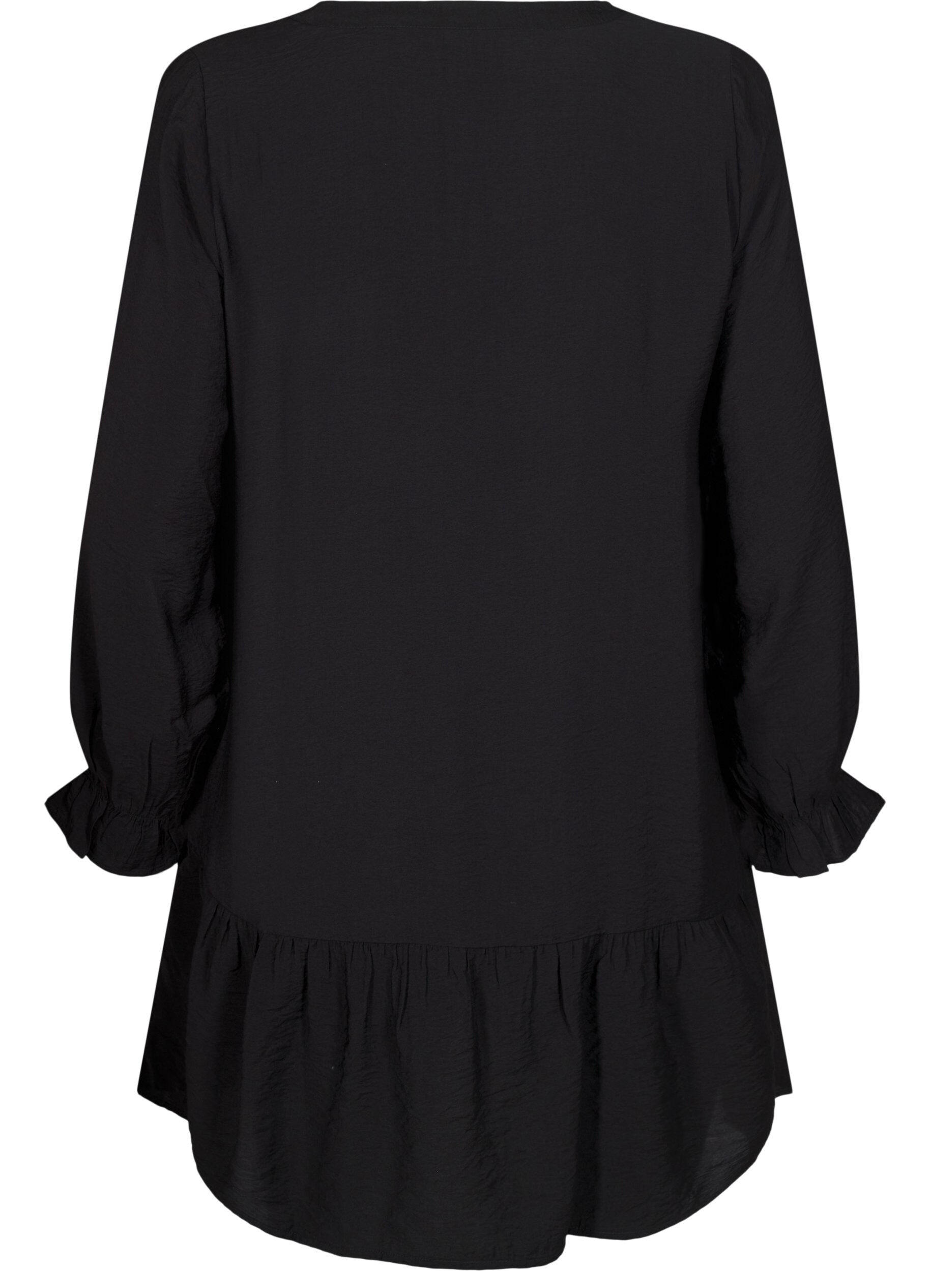 Zizzi Kurzes Kleid mit Ziern&auml;hten und Kn&ouml;pfen, Black, Packshot image number 1