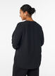 Bluse mit Smockb&uuml;ndchen und V-Ausschnitt, Schwarz, Model image number 2