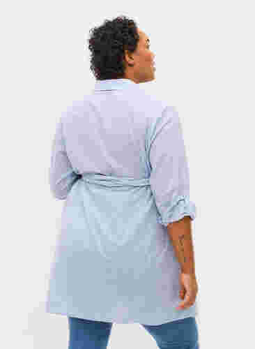 Schwangerschafts-Hemdkleid aus Baumwolle, Blue Stripe, Model image number 1