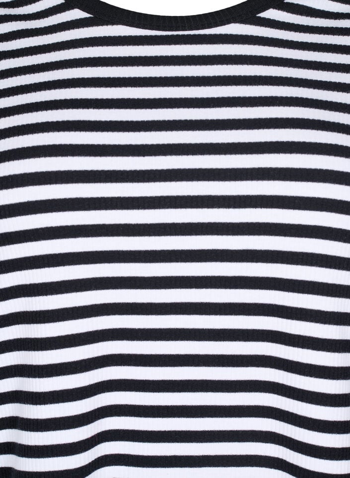 Gestreifte Bluse mit langen &Auml;rmeln, Schwarz, Packshot