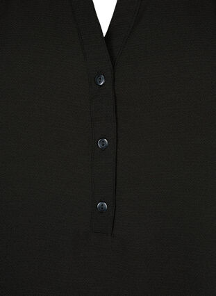 Bluse mit kurzen Ärmeln und V-Ausschnitt , Black, Packshot image number 2