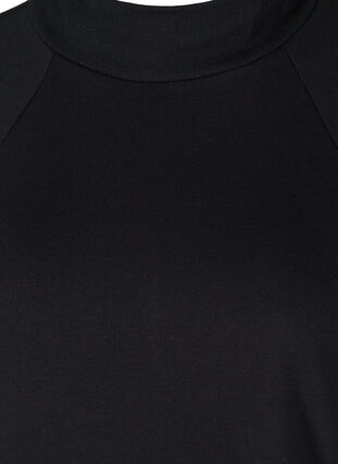 Sweatkleid mit hohem Kragen und Bindedetail, Black, Packshot image number 2