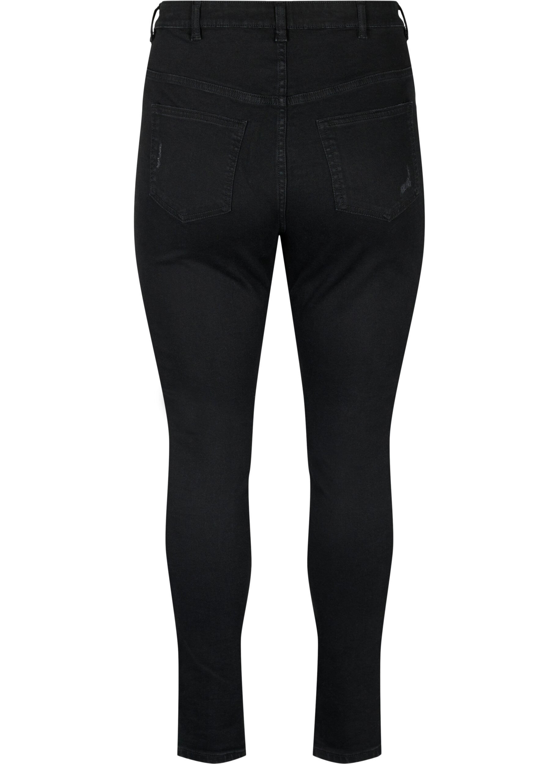 Zizzi Eng anliegende Jeans mit Schlitzen, Black, Packshot image number 1